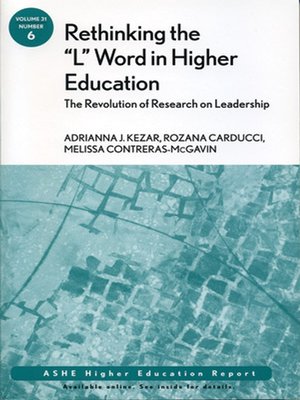 cover image of Rethinking the "L" Word in Higher Education